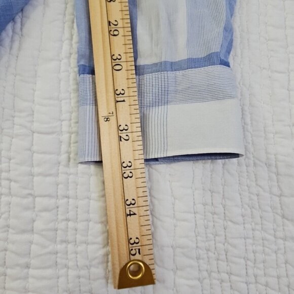 Old Navy Women's Loose Gossamer Boyfriend Shirt Blue White Plaid Size XXL - Picture 13 of 13